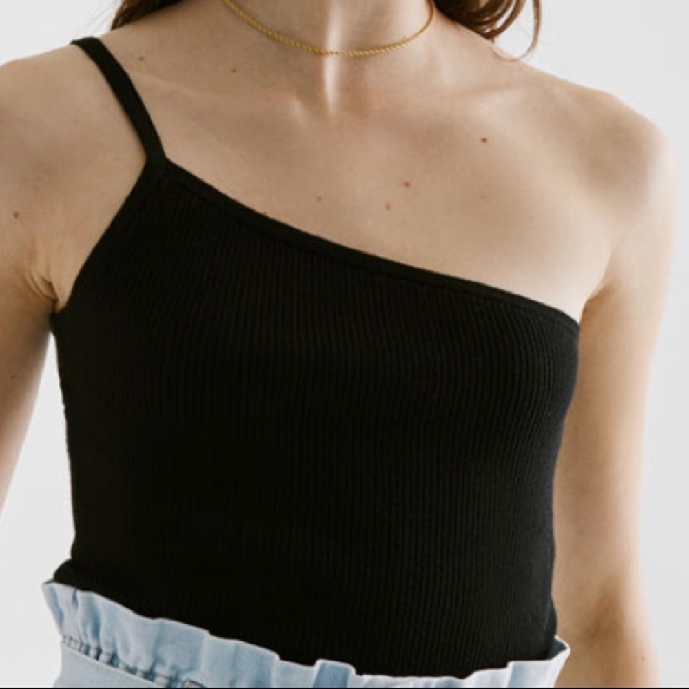 Knitted one shoulder bodysuit y2k